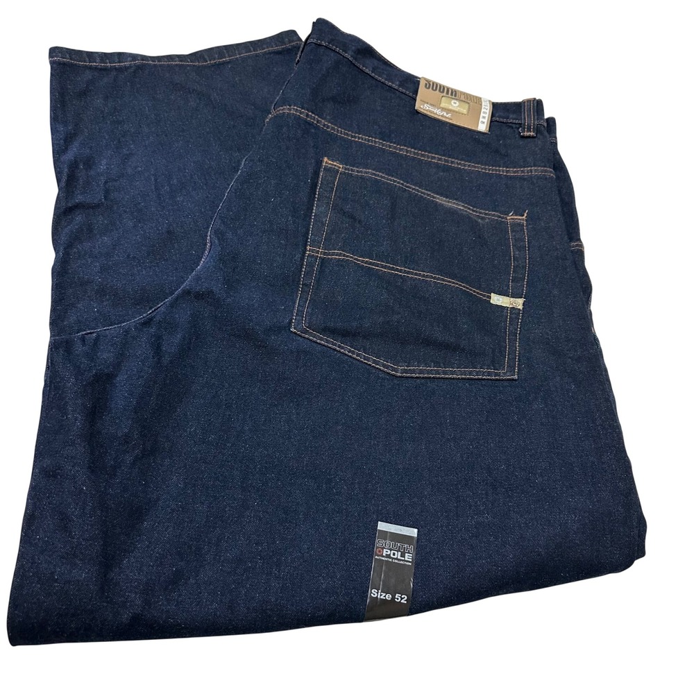 Vtg Southpole Men's 52 Dark Indigo Blue Baggy Relaxed Fit Denim Jeans NWT Y2K